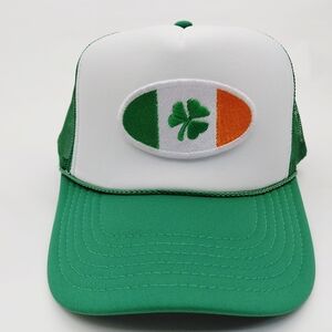 OTTO Green and White Trucker Hat with Irish Flag Design